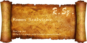 Remes Szalviusz névjegykártya